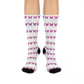 Butterfly Protection Cushioned Crew Socks with the blue Evil Eye