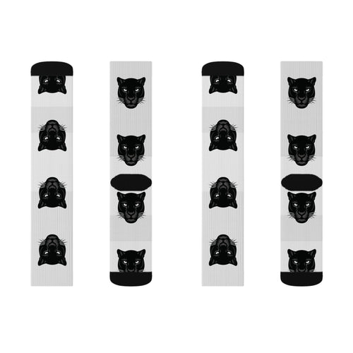 Black Panther Face Sublimation Socks – Cute Cat Pattern Crew Socks
